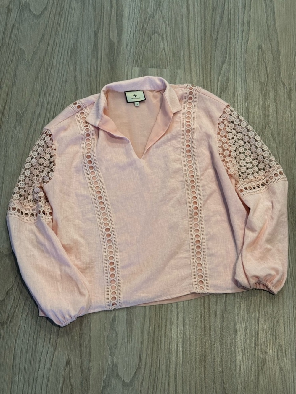 Tuckernuck Pink Eyelet Jane Blouse Small Top - Picture 3 of 8